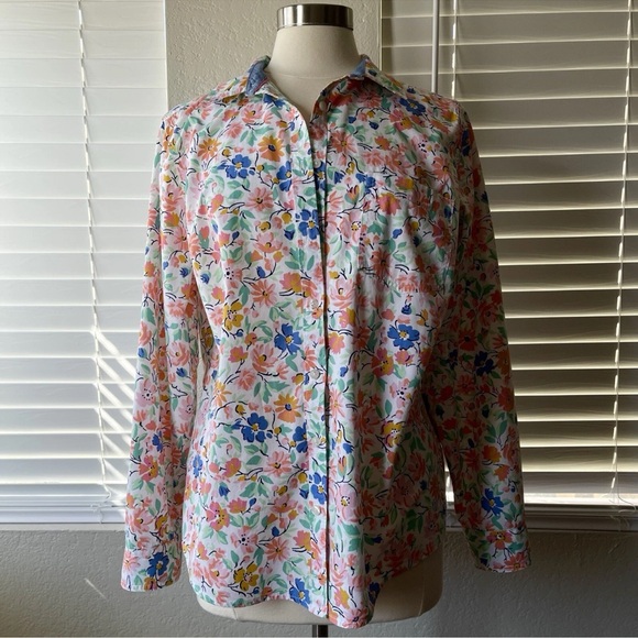 St. John's Bay Tops - St. John's Bay Floral Button Down Shirt - Multicolor
